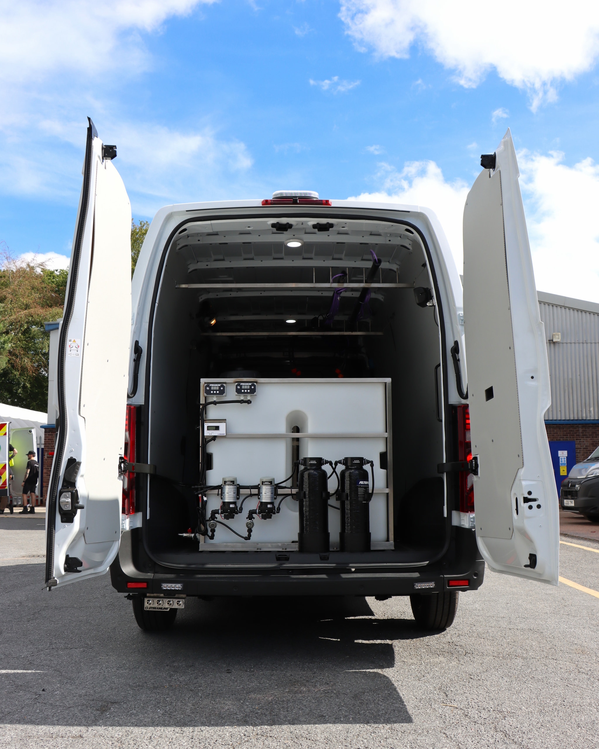 Bespoke window cleaning van with RODI tank, pumps and carbon filters